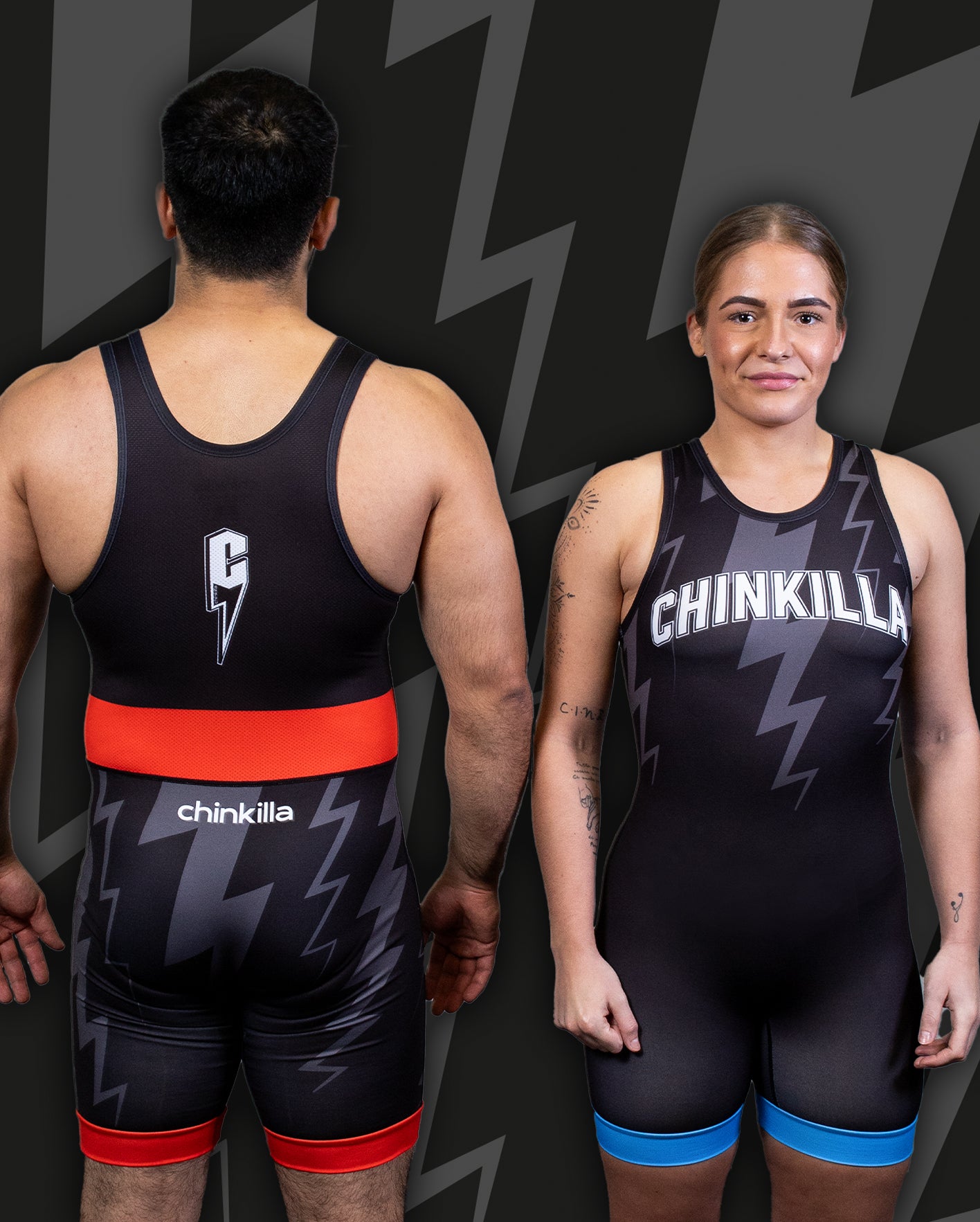 "Thunder" Wrestling Singlet Bundle - Red & Blue